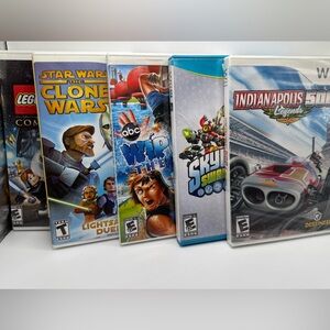 Wii lot of 5 games, Star Wars,skylanders, wipeout, Indianapolis 500 legends